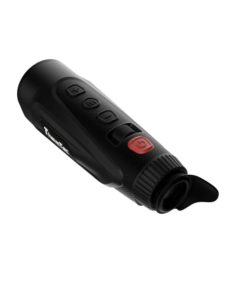 ThermTec Cyclops 335L 3.0 – Okularseite mit Bedienfeld, Einstellrad und Augenmuschel