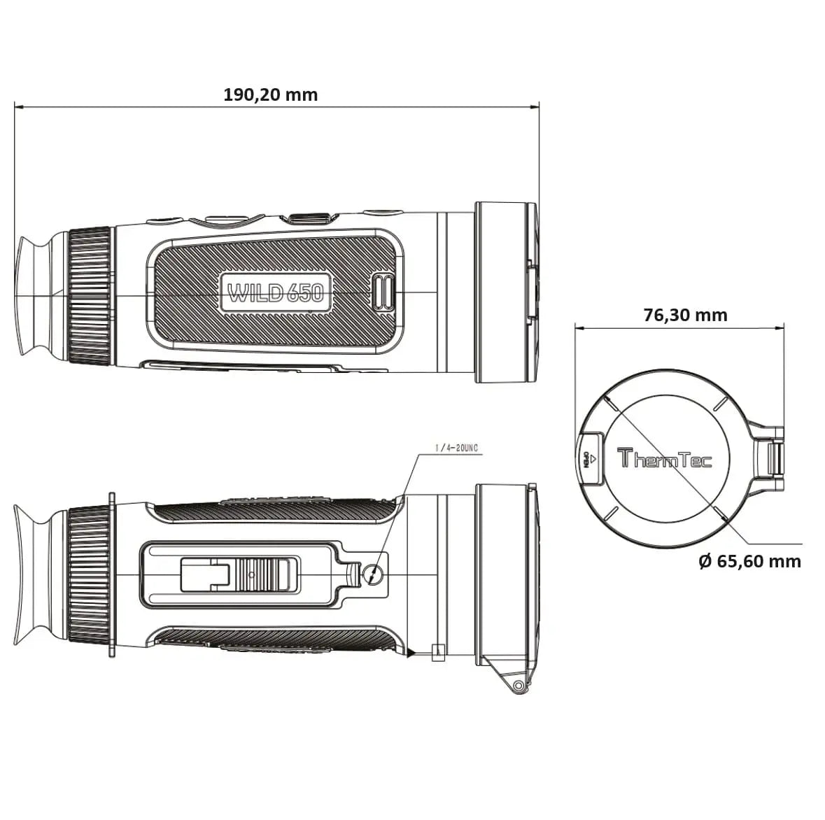 ThermTec Wärmebildkamera WILD 650 für die Jagd.