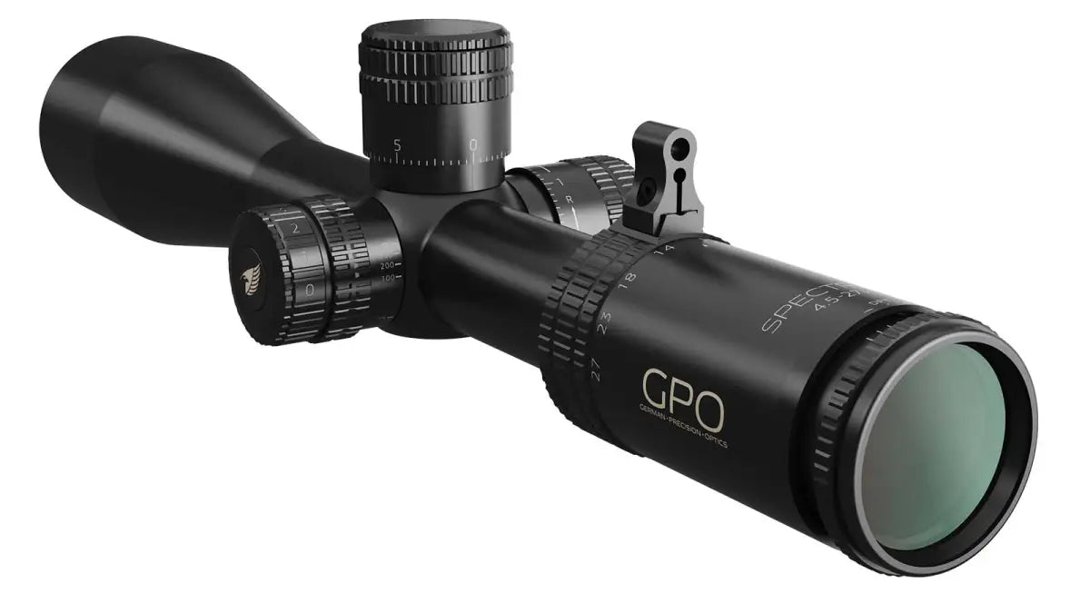 Es handelt sich hier um Zielfernrohr GPO Spectra™ 6x 4,5-27x50 LR Pro FFP CW für die Jagd.