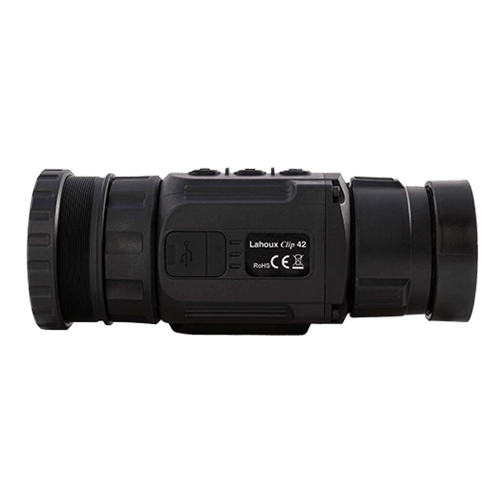 Es handelt sich hier um LAHOUX Clip 42 - Wärmebildkamera / Vorsatzgerät für die Jagd.