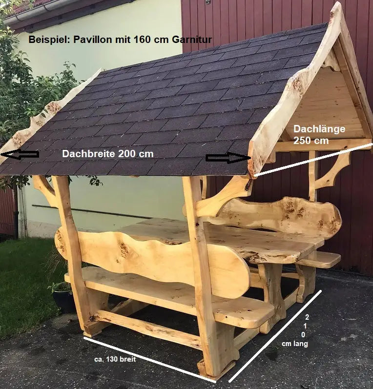 Es handelt sich hier um Pavillon Klein aus Pappel Holz massiv, rustikal, Outdoor für den Garten. 