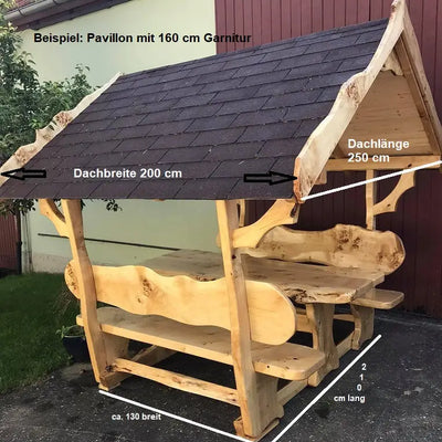 Es handelt sich hier um Pavillon Klein aus Pappel Holz massiv, rustikal, Outdoor für den Garten. 