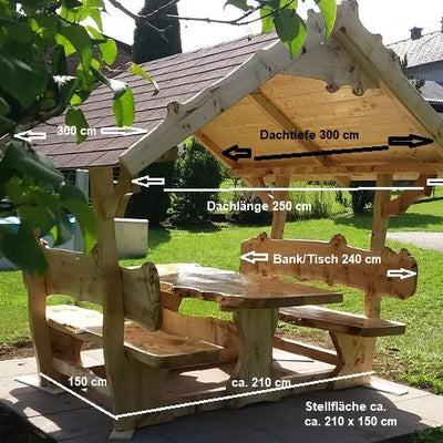 Es handelt sich hier um Pavillon Groß aus Pappel Holz massiv, rustikal, Outdoor für den Garten.