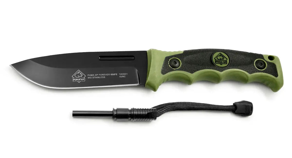 Es handelt sich hier um PUMA XP forever survival knife mit Feuerstarter für die Jagd.