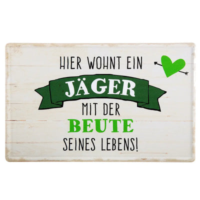 Metallschild Hier wohnt ein Jäger kaufen | Outlander Jagdshop