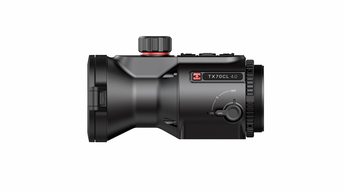 HIKMICRO Thunder TX70CL Wärmebild Vorsatzgerät mit LRF – Frontansicht Objektiv