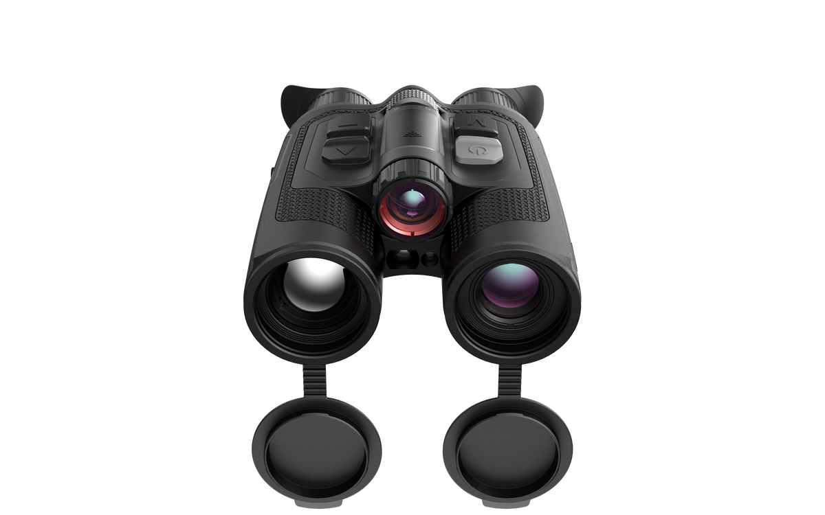 NOCPIX OMNI H35R 8K-Multispektral-Fernglas – Detailansicht Bedienelemente und USB-C-Schnittstelle