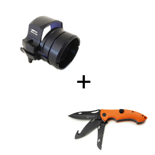 Rusan Q-R PARD NV007 Adapter für Zielfernrohr gen. 2 (Vorführmodell) + PUMA XP Trifecta 3-Klingen Schliessmesser