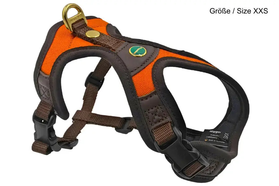 Hundegeschirr-FG Follow Light Niggeloh orange/braun / XXS