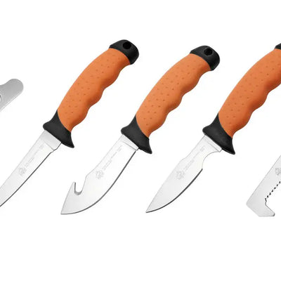 Es handelt sich hier um PUMA XP 6-teiliges Messer-Zerwirkset mit Nylonetui für die Jagd.
