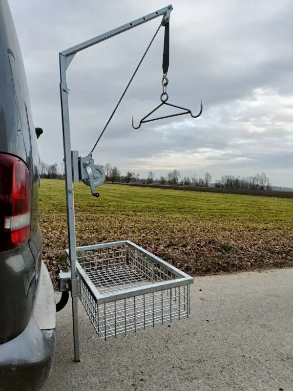 Mobile Aufbrechhilfe mit Seilwinde und Wildgalgen