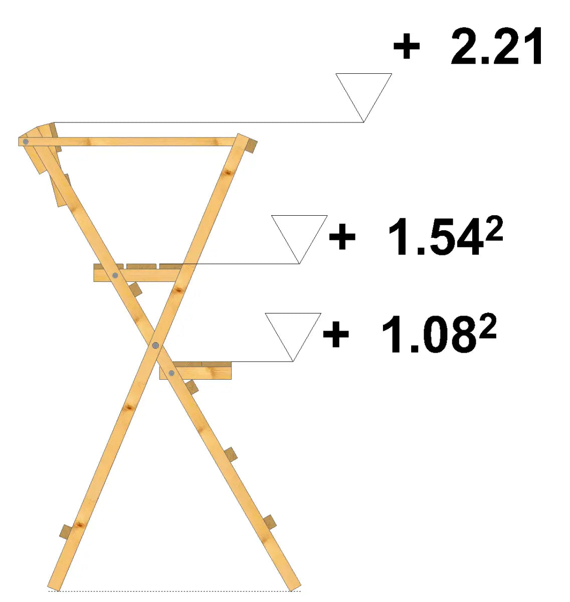 Es handelt sich hier um Scherenleiter SL 221 cm Höhe, Drückjagdleiter für die Jagd.