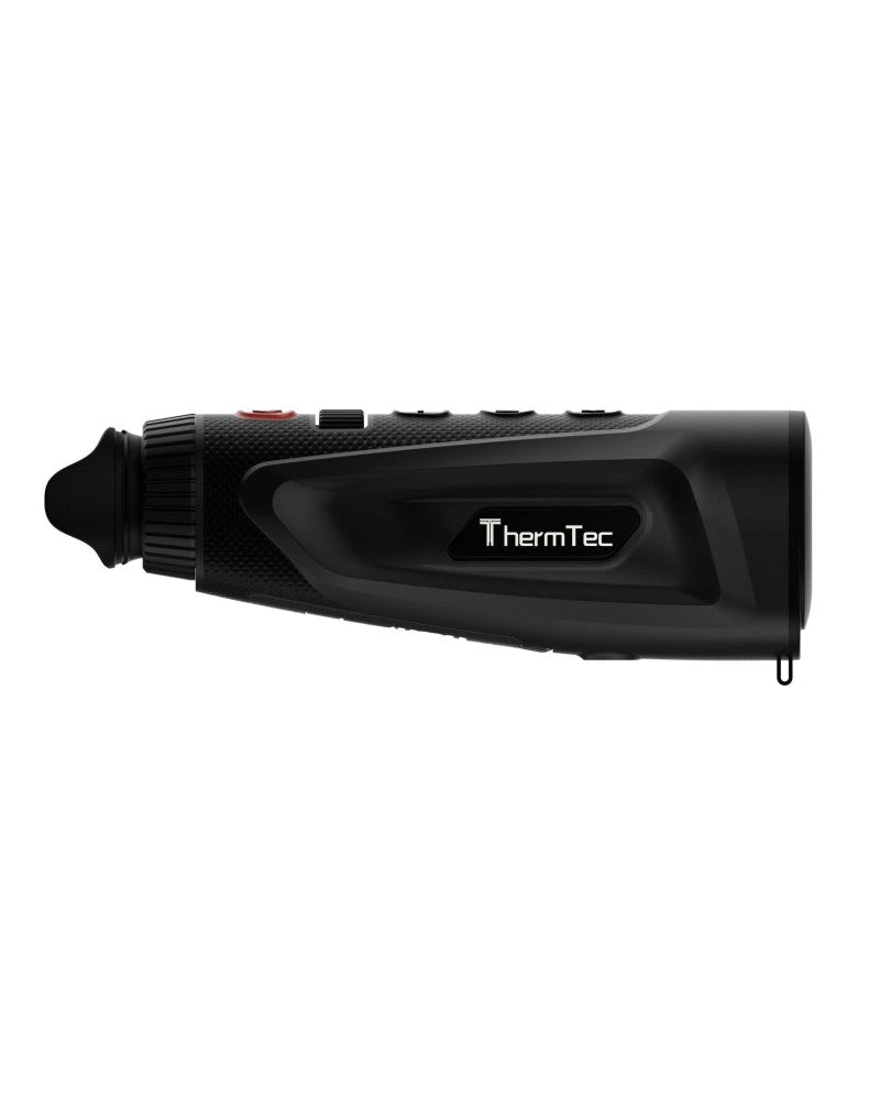 ThermTec Cyclops 335L 3.0 – Seitenansicht mit Fokussierrad und Trageriemen-Öse