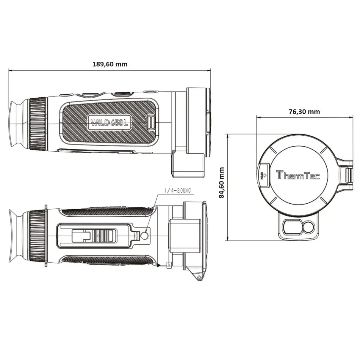 ThermTec Wärmebildkamera WILD 650L von für die Jagd.
