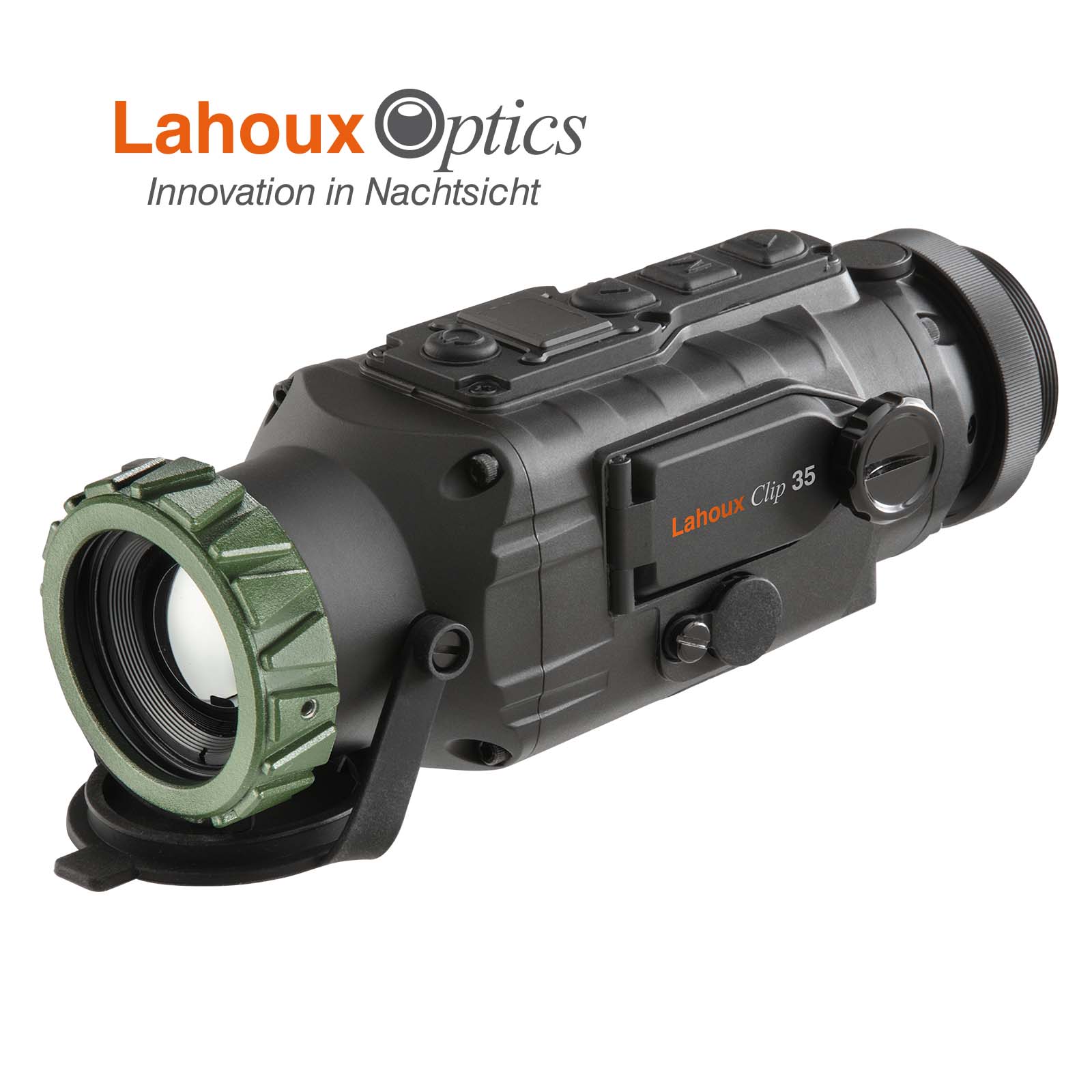 Es handelt sich hier um LAHOUX Clip 35 - Wärmebildkamera / Vorsatzgerät für die Jagd.